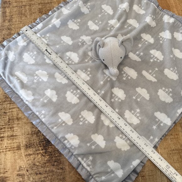 Parents Choice Large Gray Elephant Baby Lovey Clouds Security Blanket Walmart - Picture 4 of 9